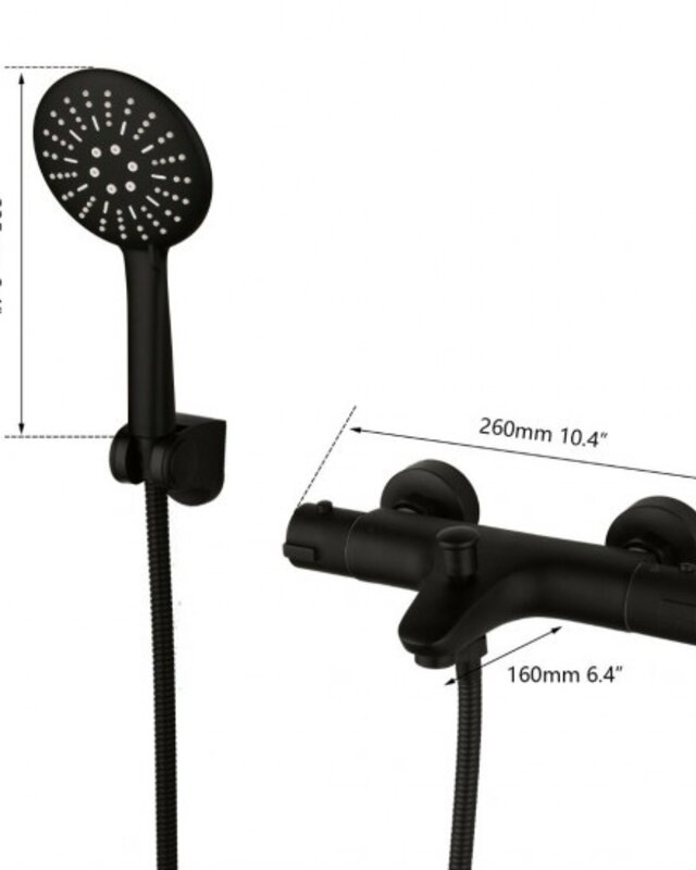 Rene Houtman Thermostatische Zwarte Badkraan