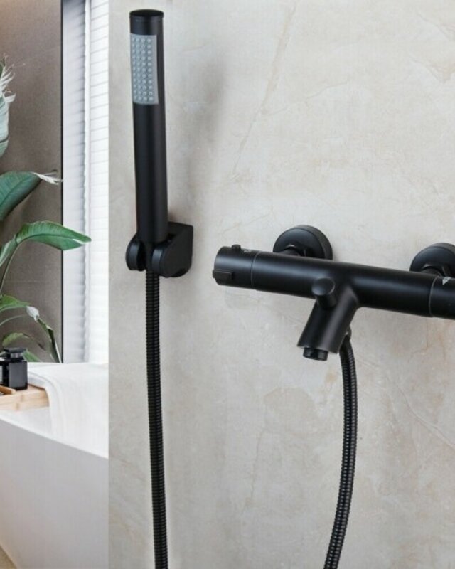 Rene Houtman Zwarte Thermostatische Badkraan