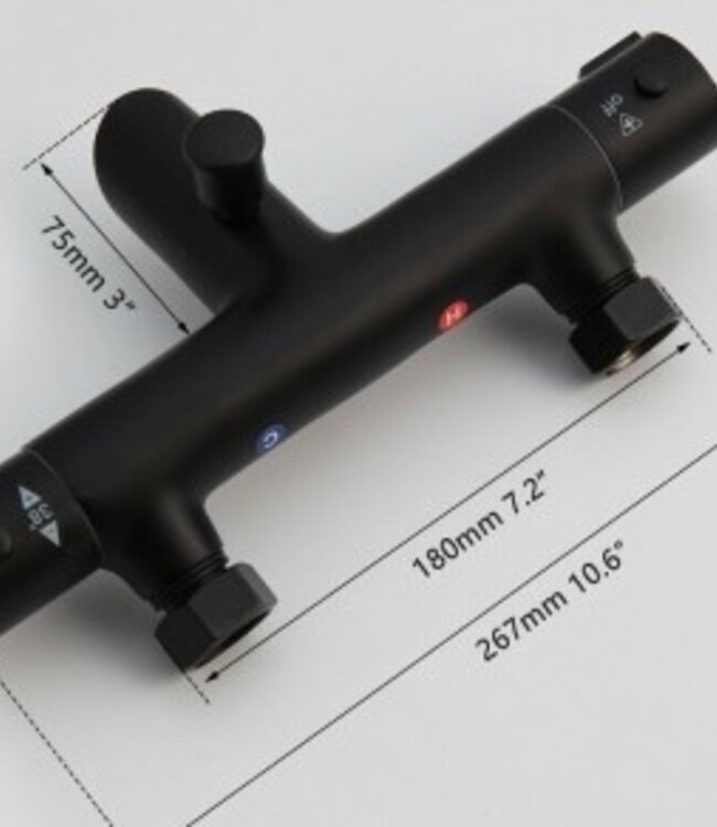 Rene Houtman Thermostatische Zwarte Badkraan