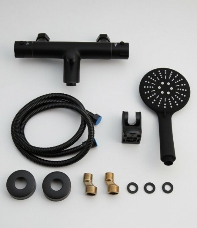 Rene Houtman Thermostatische Zwarte Badkraan