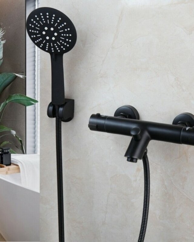 Rene Houtman Thermostatische Zwarte Badkraan