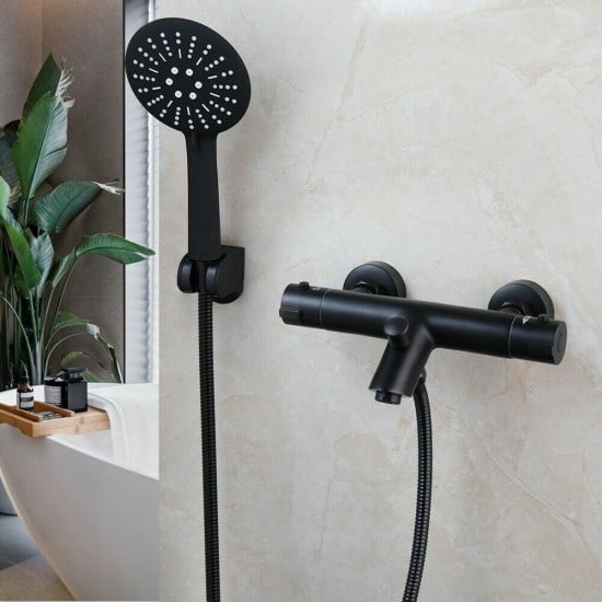 Rene Houtman Thermostatische Zwarte Badkraan