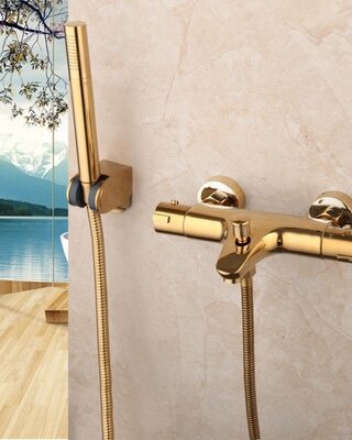Rene Houtman Goudkleurige Thermostatische Badkraan
