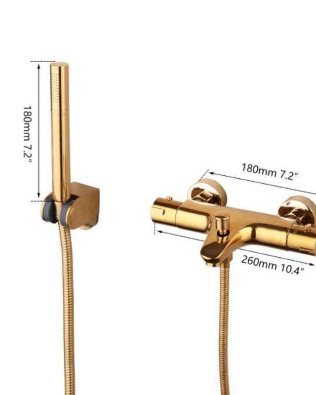 Rene Houtman Goudkleurige Thermostatische Badkraan