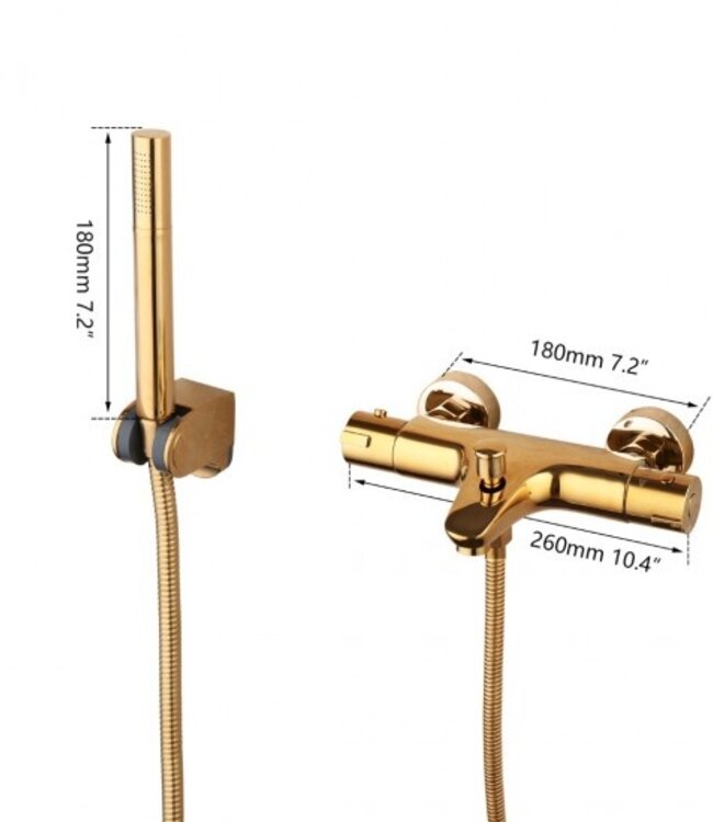 Rene Houtman Goudkleurige Thermostatische Badkraan