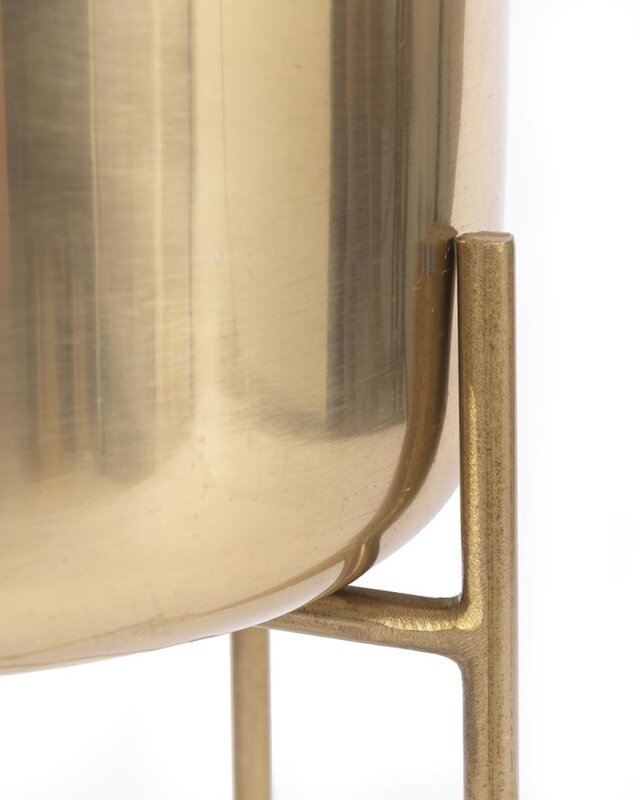 Bazar Bizar Gouden Messing Plantenpot op Standaard - L