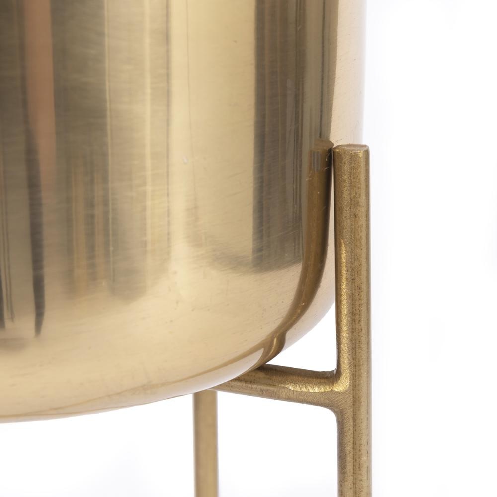 Bazar Bizar Gouden Messing Plantenpot op Standaard - M