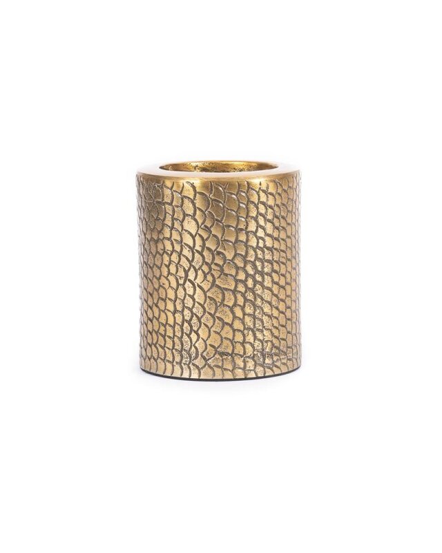 Bazar Bizar De Croco Kaars Houder - Messing - L