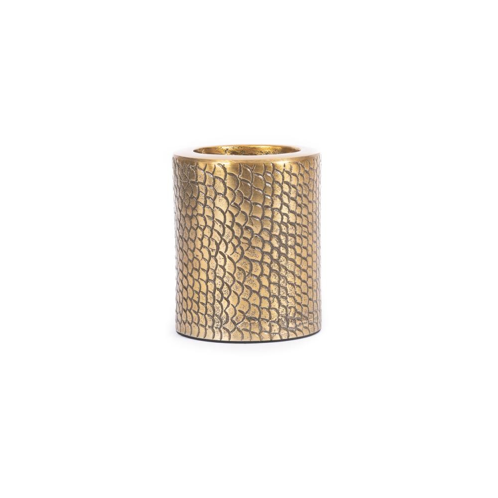 Bazar Bizar De Croco Kaars Houder - Messing - L