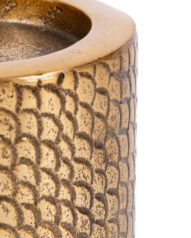 Bazar Bizar De Croco Kaars Houder - Messing - L