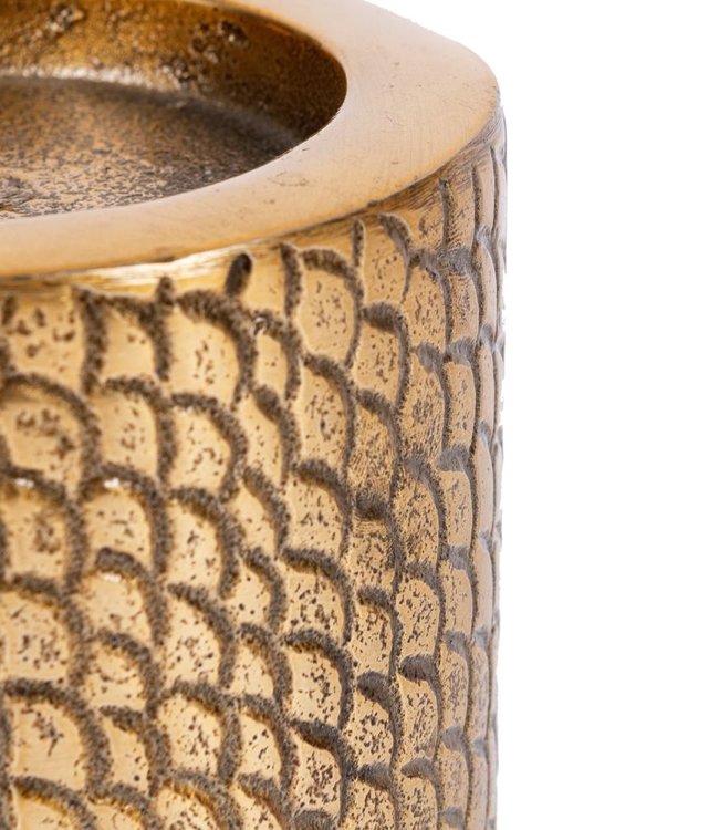 Bazar Bizar De Croco Kaars Houder - Messing - L