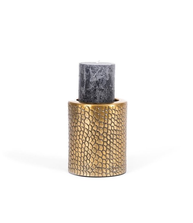 Bazar Bizar De Croco Kaars Houder - Messing - L