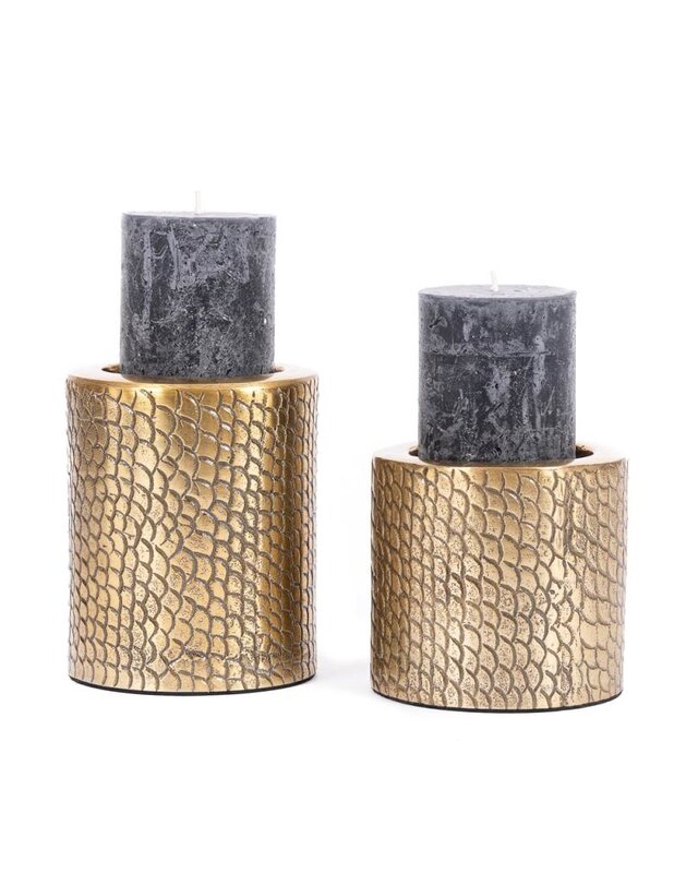Bazar Bizar De Croco Kaars Houder - Messing - M