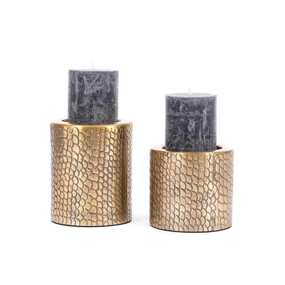 Bazar Bizar De Croco Kaars Houder - Messing - M