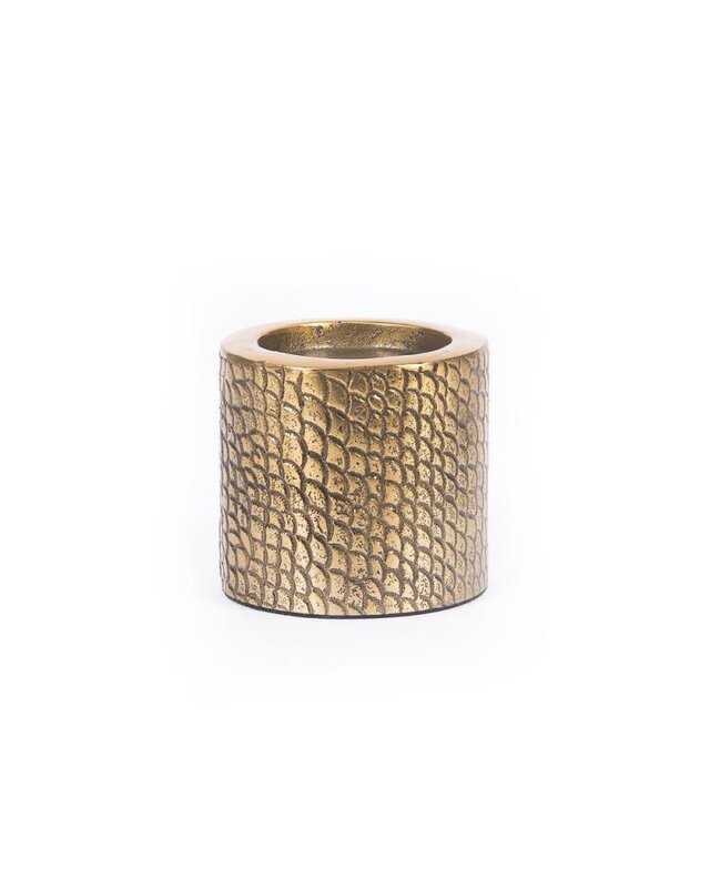 Bazar Bizar De Croco Kaars Houder - Messing - M