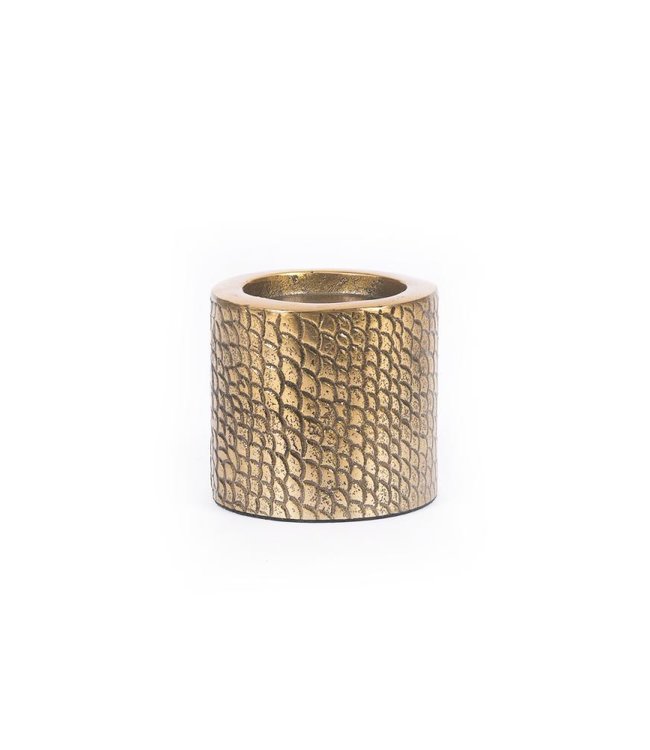 Bazar Bizar De Croco Kaars Houder - Messing - M