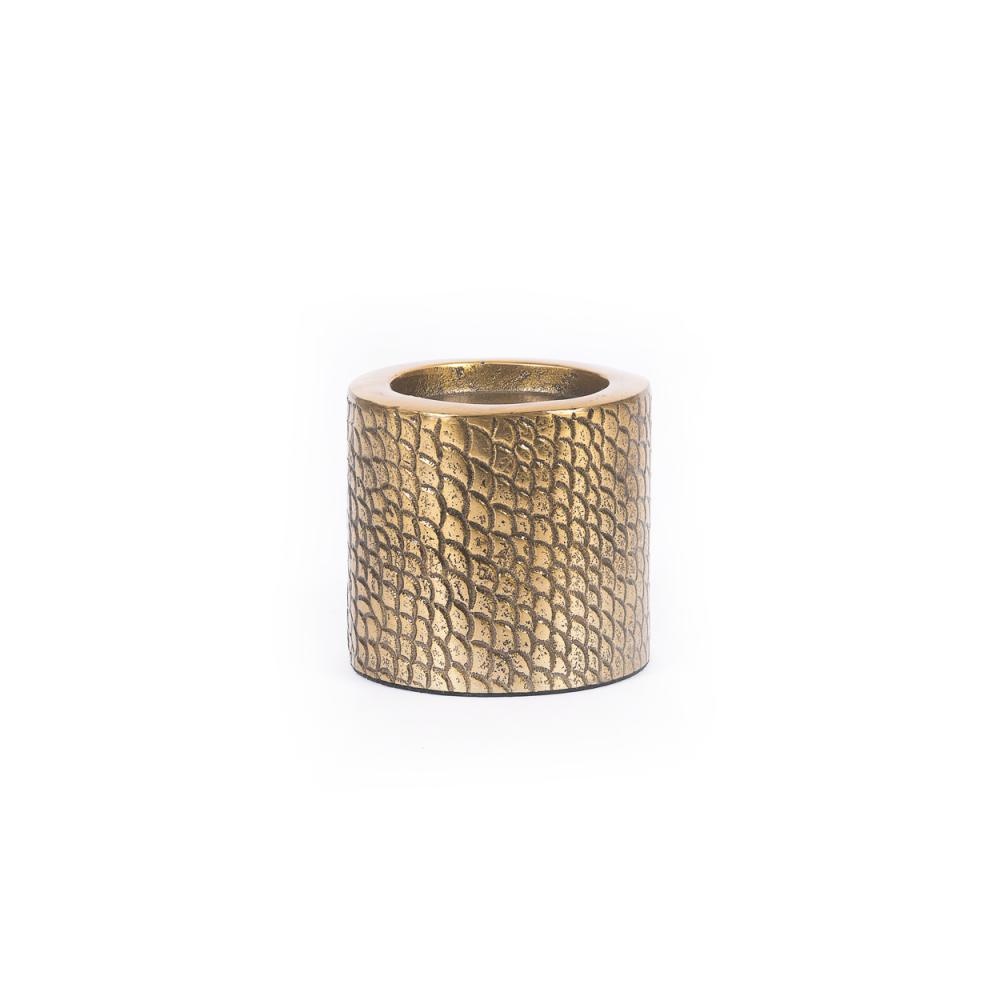Bazar Bizar De Croco Kaars Houder - Messing - M