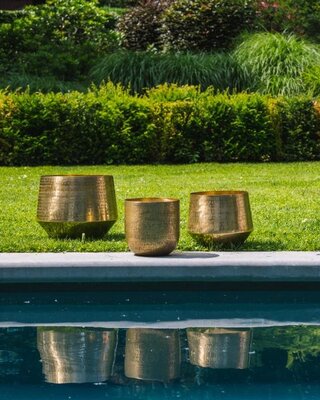 Bazar Bizar De Hammered Planter - Plantenbak - Messing - XL