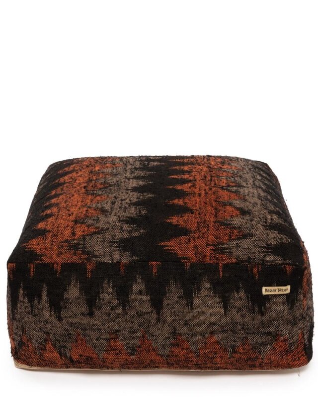 Bazar Bizar De Oh My Gee Poef - Zwart/ Oranje - L60 x B60 x H25 cm