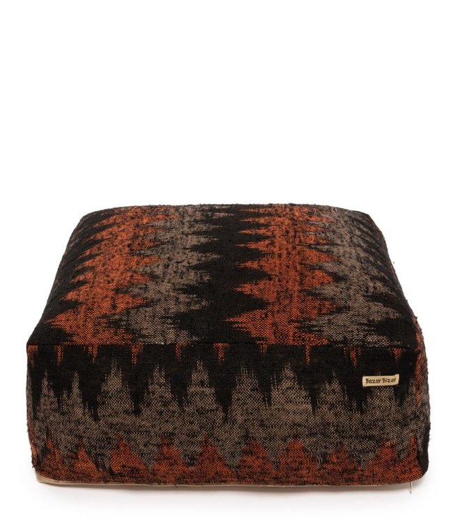 Bazar Bizar De Oh My Gee Poef - Zwart/ Oranje - L60 x B60 x H25 cm