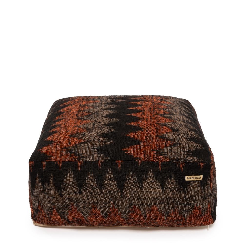 Bazar Bizar De Oh My Gee Poef - Zwart/ Oranje - L60 x B60 x H25 cm
