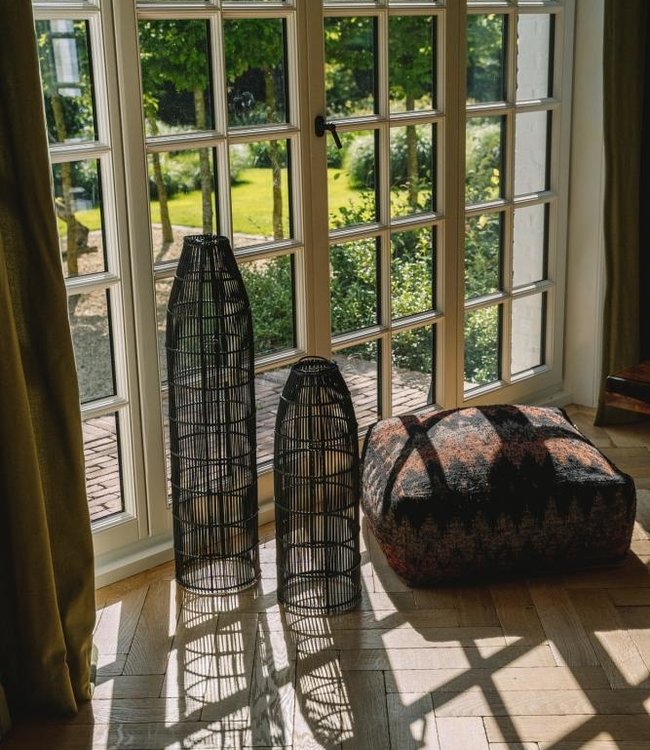 Bazar Bizar De Oh My Gee Poef - Zwart/ Oranje - L60 x B60 x H25 cm