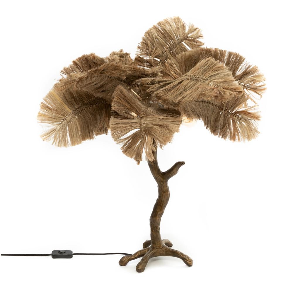Bazar Bizar De Palmboom Tafellamp - Naturel Goud - L