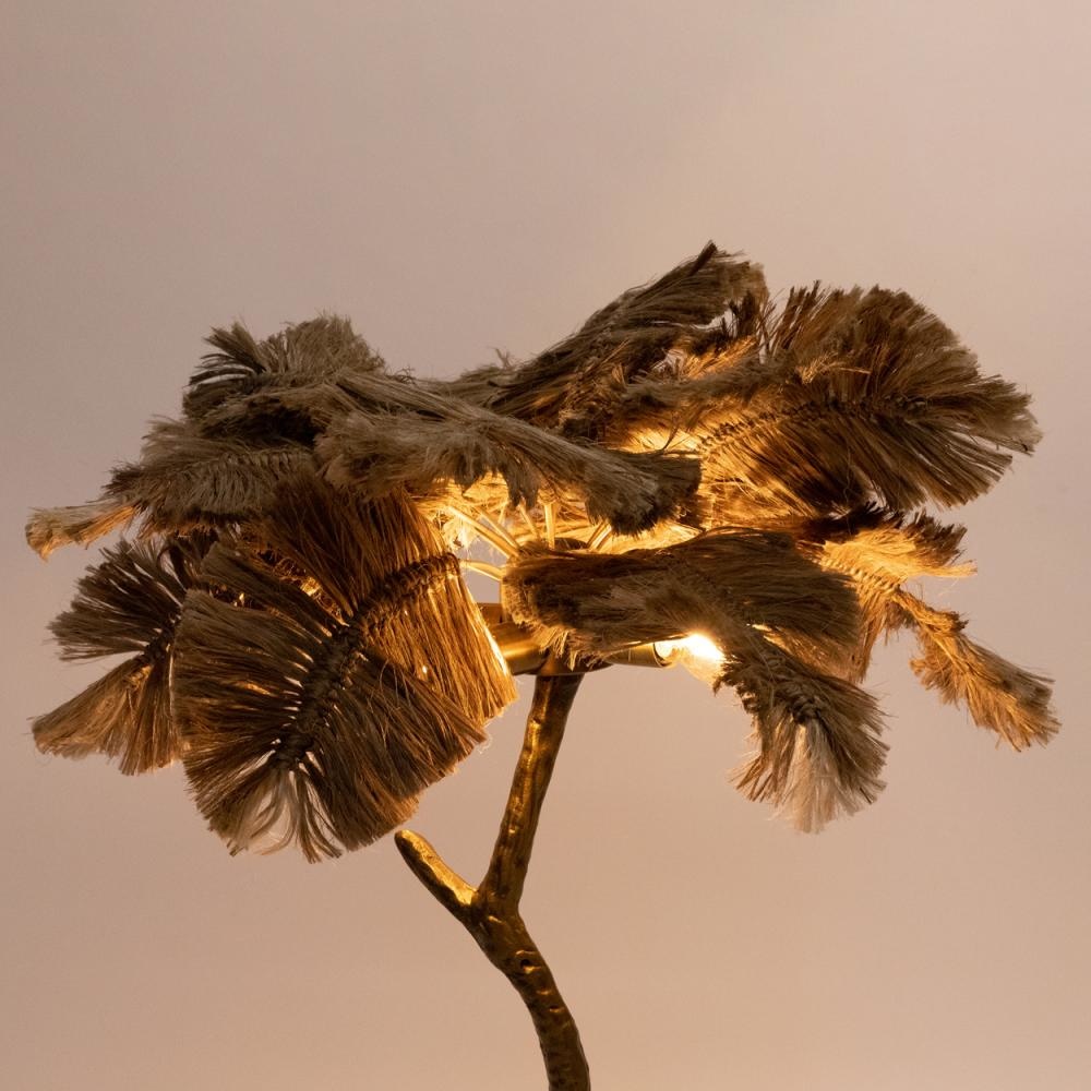 Bazar Bizar De Palmboom Tafellamp - Naturel Goud - L