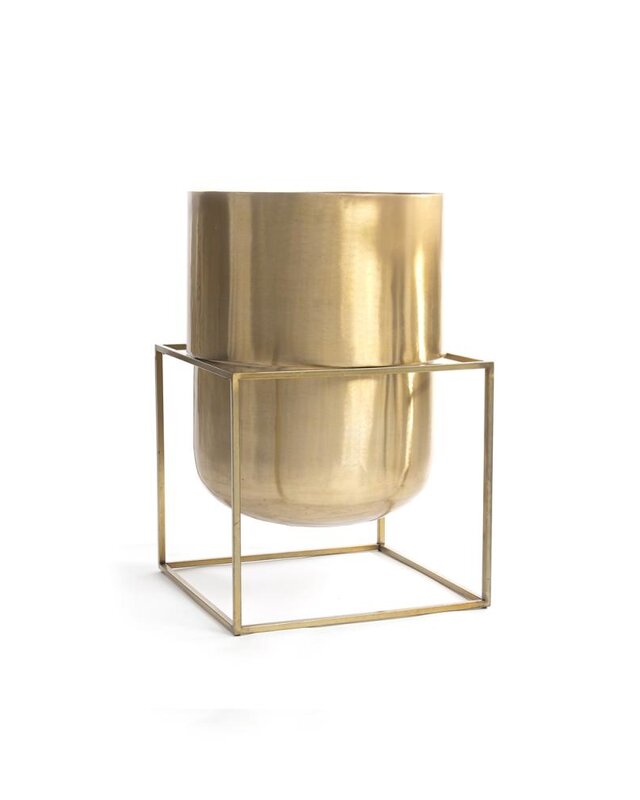 Bazar Bizar The Square Box Plantenbak - Messing - L