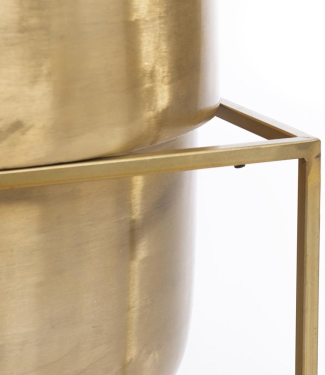 Bazar Bizar The Square Box Plantenbak - Messing - L