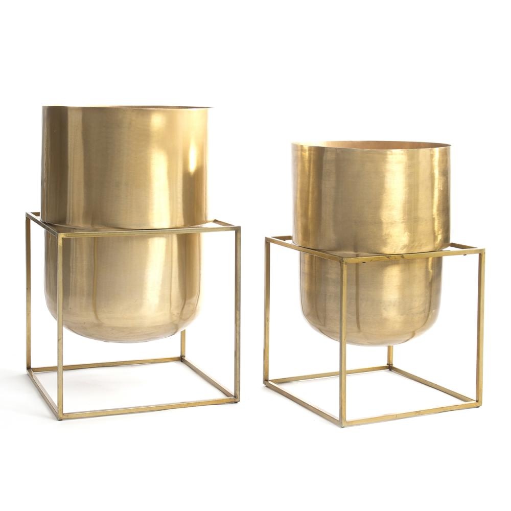 Bazar Bizar The Square Box Plantenbak - Messing - XL