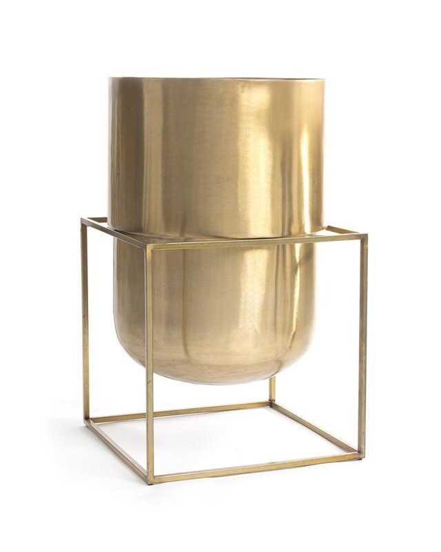 Bazar Bizar The Square Box Plantenbak - Messing - XL