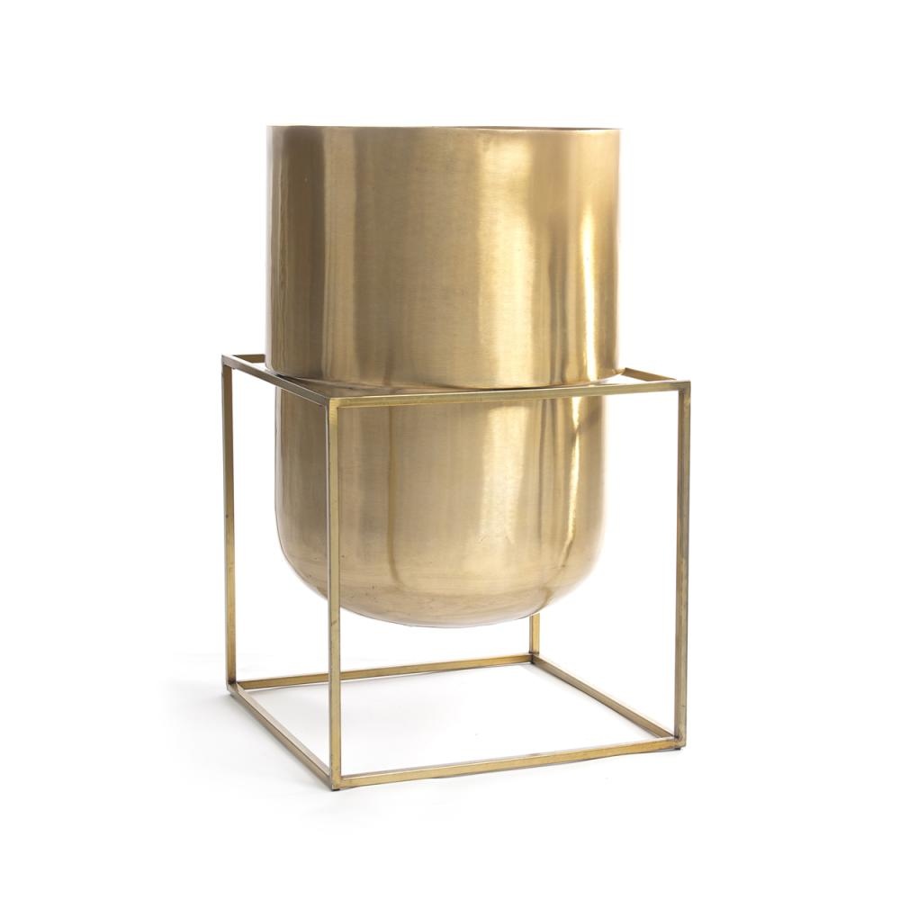 Bazar Bizar The Square Box Plantenbak - Messing - XL
