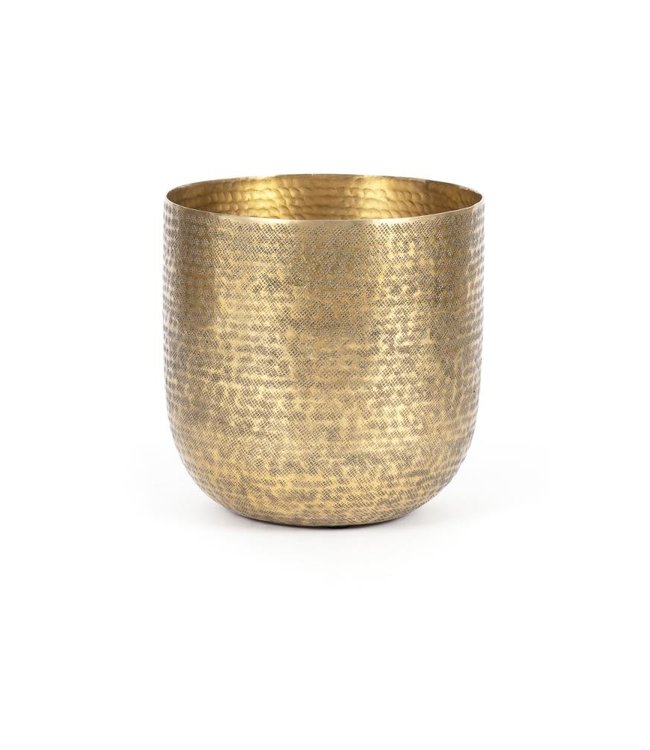Bazar Bizar The Hammered Plantenbak - Messing - Set van 2