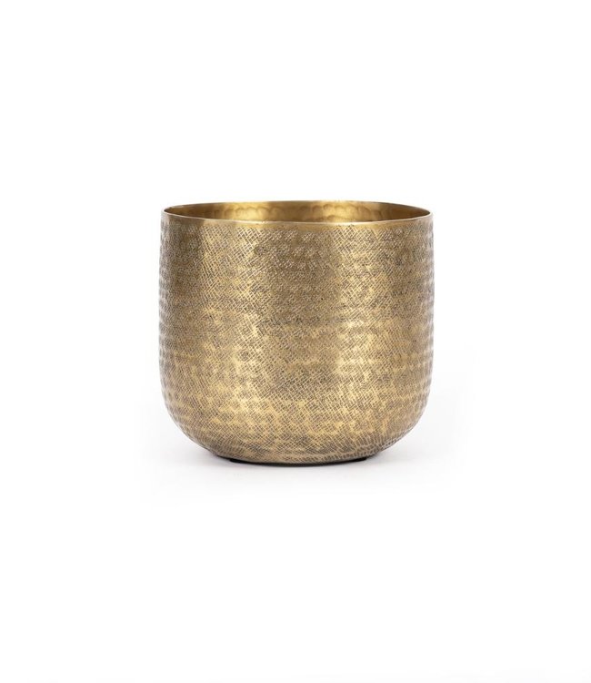 Bazar Bizar The Hammered Plantenbak - Messing - Set van 2