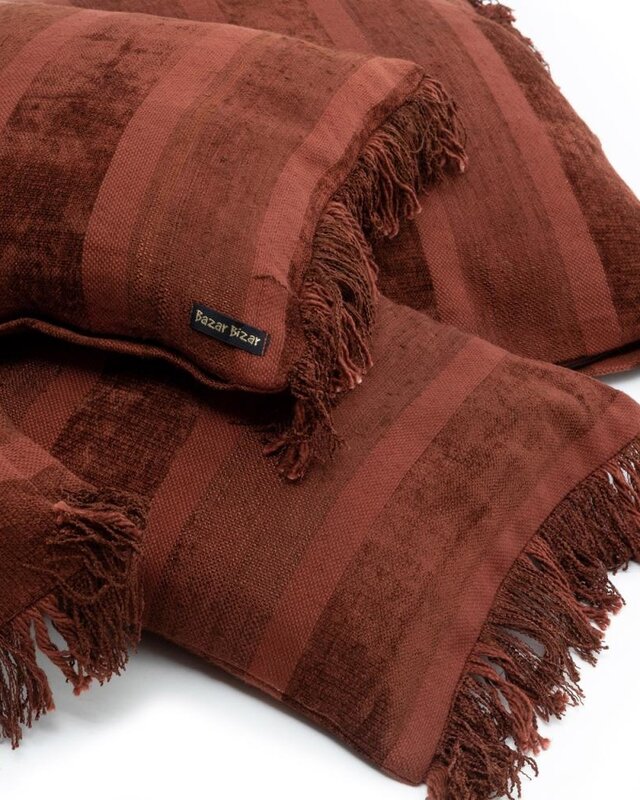 Bazar Bizar The Oh My Gee Kussenhoes - Bourgondisch Velvet- 35x100