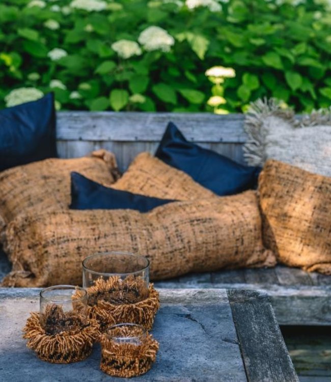 Bazar Bizar The Oh My Gee Kussenhoes - Kaneel/ Zwart - 40x40