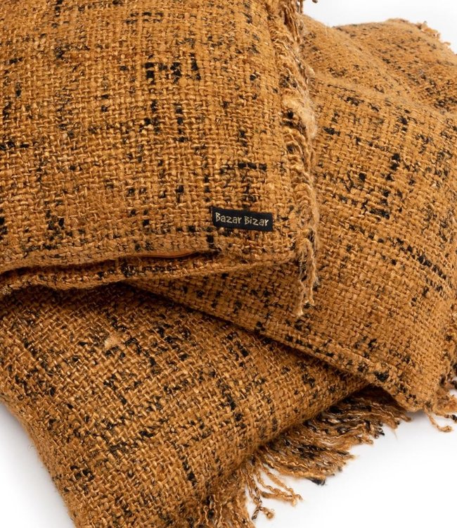 Bazar Bizar The Oh My Gee Kussenhoes - Kaneel/ Zwart - 60x60