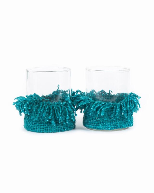 Bazar Bizar The Oh My Gee Kaars Houder - Aqua - L - Set van 2