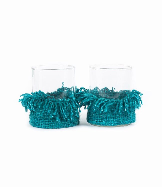 Bazar Bizar The Oh My Gee Kaars Houder - Aqua - L - Set van 2