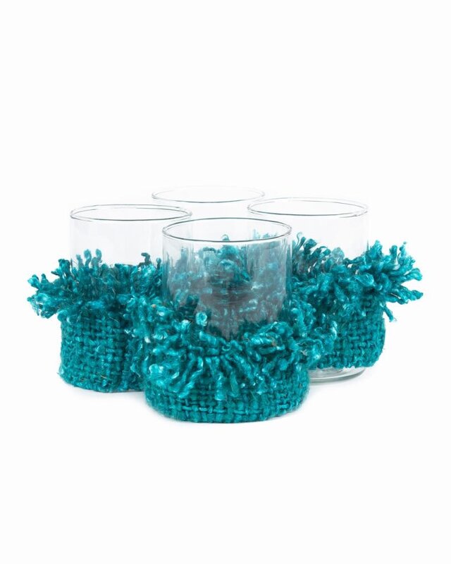 Bazar Bizar The Oh My Gee Kaars Houder - Aqua - M - Set van 4