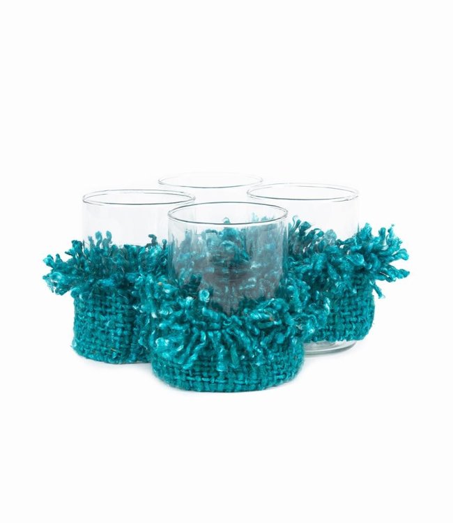 Bazar Bizar The Oh My Gee Kaars Houder - Aqua - M - Set van 4