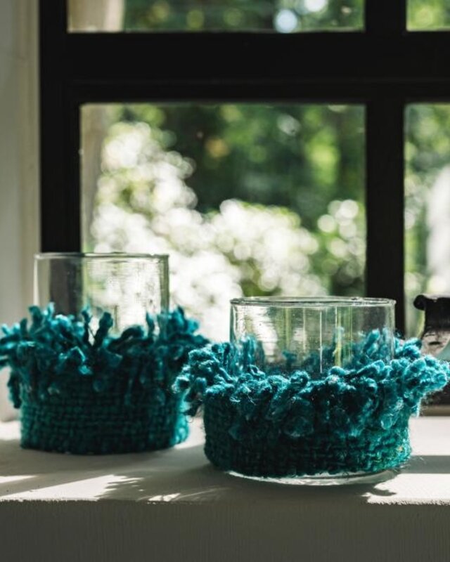 Bazar Bizar The Oh My Gee Kaars Houder - Aqua - M - Set van 4