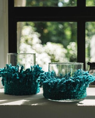 Bazar Bizar The Oh My Gee Kaars Houder - Aqua - L - Set van 2