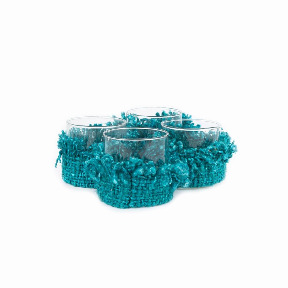 Bazar Bizar The Oh My Gee Kaars Houder - Aqua - S - Set van 4