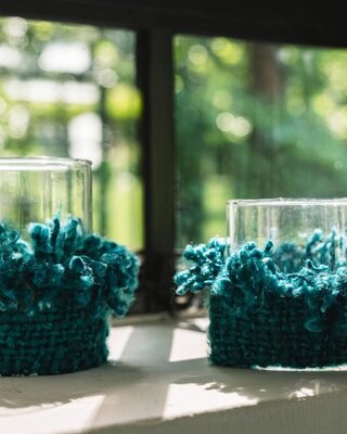 Bazar Bizar The Oh My Gee Kaars Houder - Aqua - S - Set van 4
