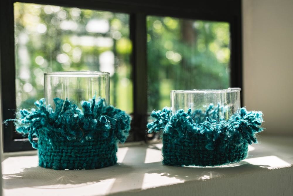 Bazar Bizar The Oh My Gee Kaars Houder - Aqua - S - Set van 4