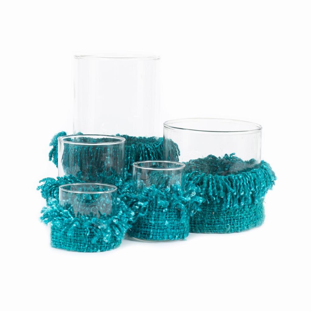Bazar Bizar The Oh My Gee Kaars Houder - Aqua - S - Set van 4