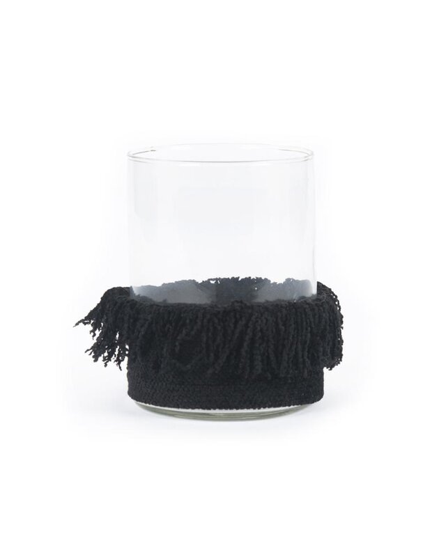 Bazar Bizar The Oh My Gee Kaars Houder - Zwart Velvet - L - Set van 2