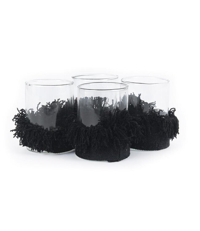 Bazar Bizar The Oh My Gee Kaars Houder - Zwart Velvet - M - Set van 4